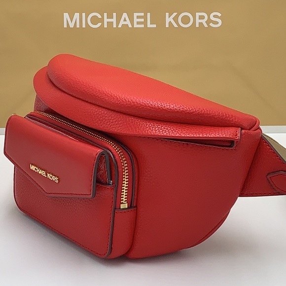 MICHAEL KORS 
Maisie Large Pebbled Leather 2-in-1 Waistpack Fannypack Belt Bag - Picture 12 of 16